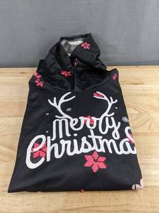 Hoodie - Black Womens Merry Christmas with Reindeer - Size Large - Brand New