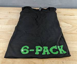 Mens Black 6-Pack Logo T-Shirt - Size XL - Brand New