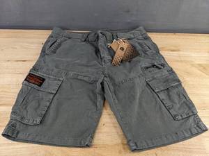 Famous & Vogue Mens Cargo Shorts Gray Size 32 Waist - Brand New