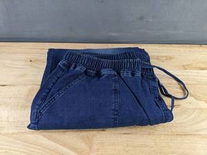 Womens Denim Jeans with Drawstring Elastic Waist - Size XL - Brand New