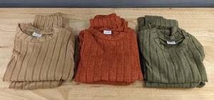 3-Pack Ribbed Knit Baby Outfit 2-Piece Sets - Size 18-24M - Green, Rust, Tan - Brand New
