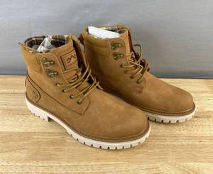 Carlkarida Mens Tan Nubuck Work Boots Size 8 - New