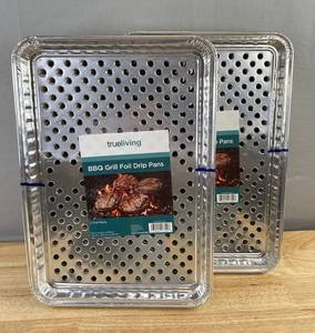 18 True Living BBQ Grill Foil Drip Pans 16.5 x 11.5 - Brand New
