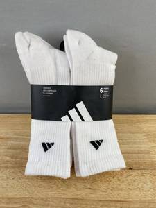 Adidas ClimaCool Cushioned Arch Compression Mens 6 Pack Crew Socks Size Large (Shoe Size 8-12) - New