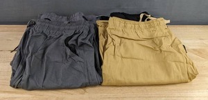 4 Elastic Mens Large Drawstring Waist Pants - GrayBlackTanDark Gray - Brand New