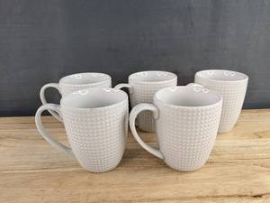 5 Mug Cups 12 oz Capacity - Brand New