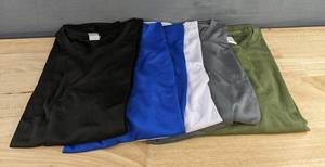 5 Mens Long Sleeve Shirts Size L - Green, Black, Blue, Grey, White - Brand New