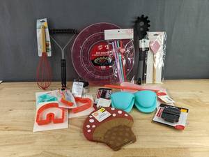 Kitchen Accessories Egg Keeper & Biscuit Cutters, Grill Brush, Etc. - Brand New