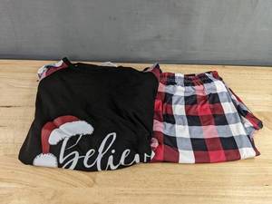 Cutematchy Believe Mens Long Sleeve Pajama Set Size Large - Brand New