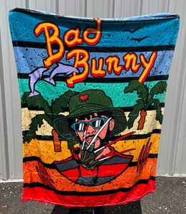 Bad Bunny Nightmare on Elm Street Freddy Krueger Blanket Throw, 41 x 52 - Brand New