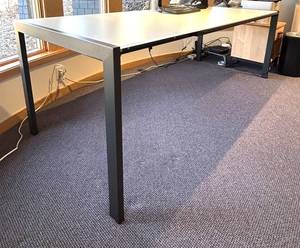 Room & Board Opla Tempered Extension Glass Table with Graphite Legs
