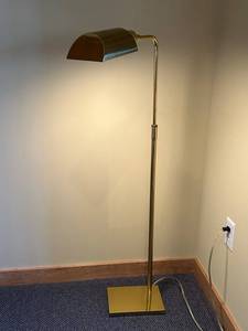 LL - Brass Floor Lamp - Adjustable, 43in Tall, Modern Reading Light