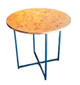 LL - Room & Board Classic Natural Steel End Table with Copper Top