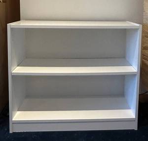UL - White 3-Shelf Bookcase with Adjustable Shelves