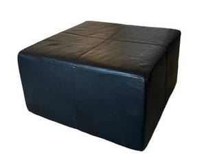 ULB - Room & Board Black Leather Ottoman