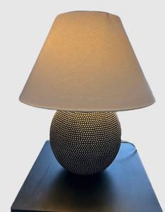 LR - Black & Silver Ball Lamp - Beaded Sphere Base