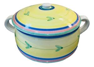 LR - Colorful Italian Caleca Carousel Ceramic Covered Casserole Dish