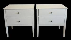 UB1 - Pair of  Crate & Barrel Traditional White Side Tables