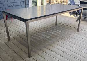 BY - Indoor Outdoor Room & Board Parson Table - Mesabi Granite Top