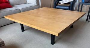 LR - Room & Board Solid Maple Square Cocktail Table - Parsons Base