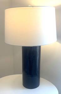 UB1 - Navy Blue Lamp with White Shade