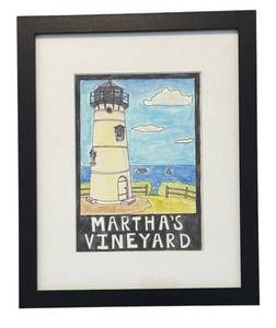UB1 - Marthas Vineyard Lighthouse Original Watercolor Painting