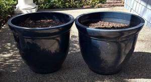 FY - Two Navy Blue Planters