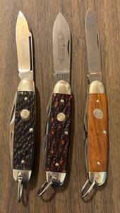 S - (3) Tree Brand German Stag Horn Pocket Knives