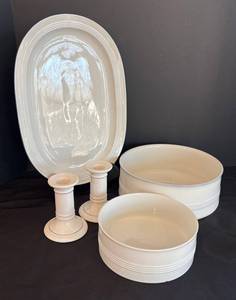 LR - Lovely Ceramic Platter, Bowls and Candle Holders by Melitta