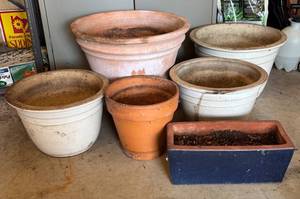 G - Planter Pots - Assorted Terracotta & White Ceramic