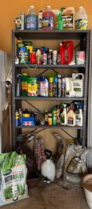G - Metal Shelving Unit with Garage & Garden Supplies