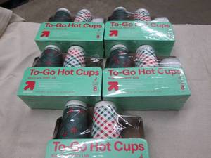 5 Hot cold cups with lids...