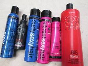 Assorted hair care products...