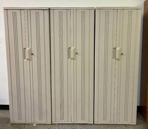 Rubbermaid Double Door Vertical Garage Storage Cabinets - Set of 3