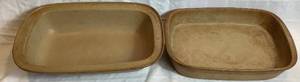 Pampered Chef Family Heritage Stoneware Rectangler Baker 17 x 11 and Casserole Baker 10 x 15