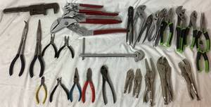 Sizable Collection of Pliers, Cutters, Vice Grips, Pipe Washers