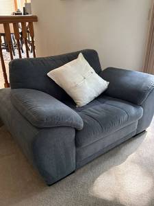 Blue Gray Oversized Upholstered Armchair Lounge Chair 54x40 Good