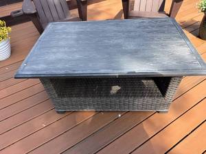 Outdoor Patio Coffee Table Resin Wicker Base 46x29x22.5 Good