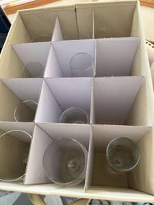 Assorted Souvenir Wine Champagne Glass Lot 12 Pc in Storage Box