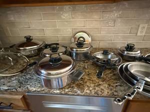 Kitchen Craft Stainless Cookware Set w Lids Fry Pans 12 Pc See Photos