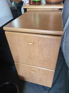 2-Drawer Wood File Cabinet on Casters