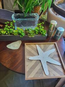 Home Decor Mixed Lot Tray, Glass Planter, Candles & Dish