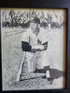 Signed Mickey Mantle Framed Yankees Photo