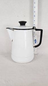 White Enamel Coffee Percolator
