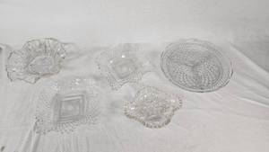 Glass Serving Dishes Set Including Various Shapes and Designs
