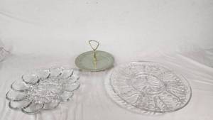 Vintage Glass Serving Trays and Ebb Tide by Red Wing Dish