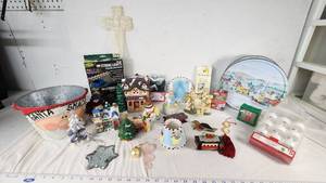 Holiday Decorations and Accessories including LED String Lights, Figurines, and Ornaments