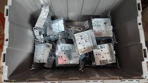 Electrical Junction Boxes Lot including Metal Boxes with Knockouts and Mounting Brackets