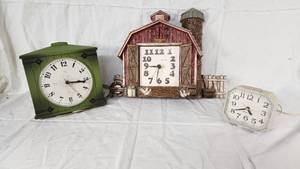 Westclox and New Haven Wall Clocks, Decorative Barn Clock