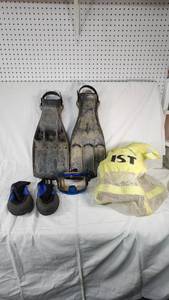 Scubapro Diving Equipment with Jetfin Fins, Ocean Sports Water Shoes, and Scubapro Mask